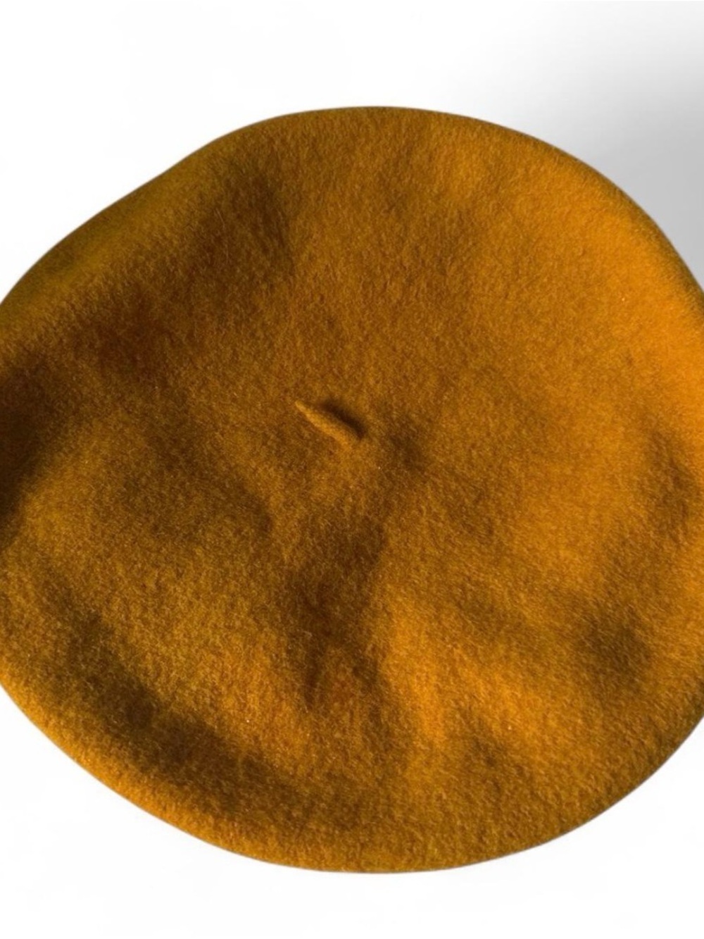 Women's Wool Beret in Mustard Yellow - Naturally Dyed